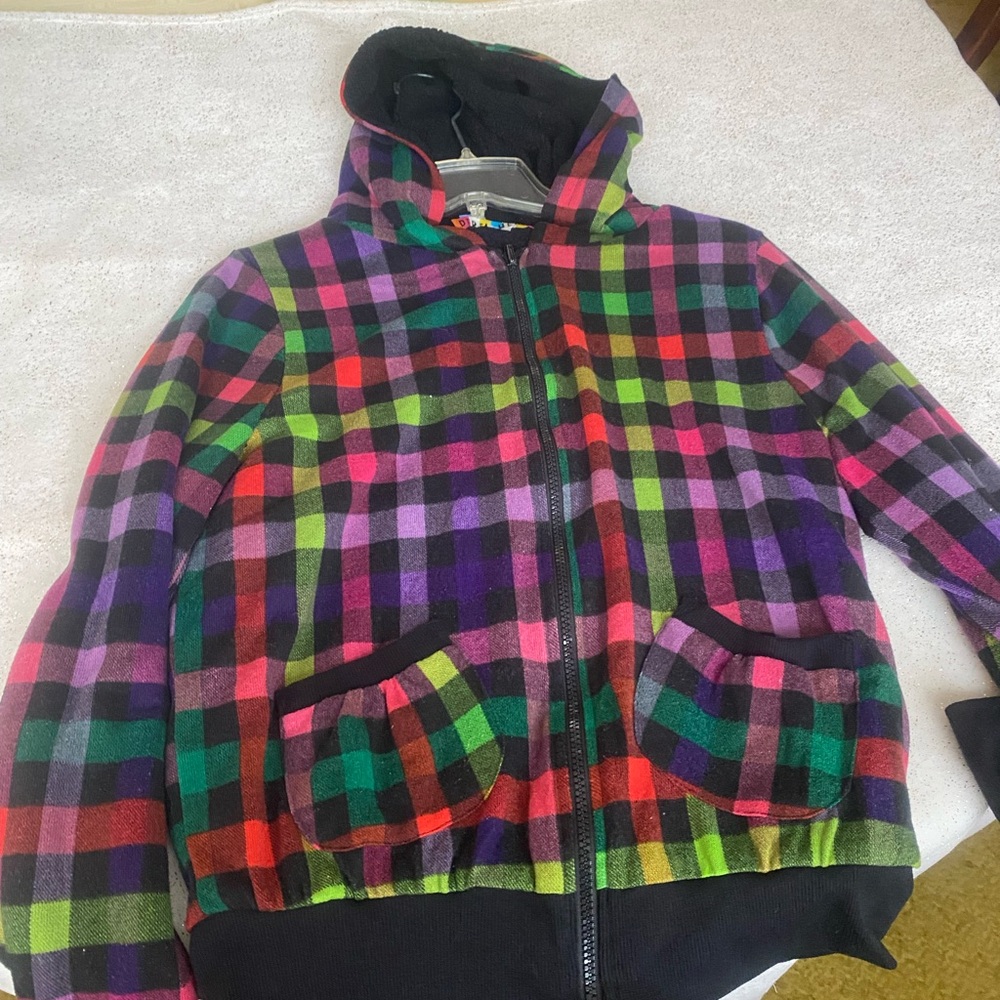 Colorful Plaid Jacket with Hood
